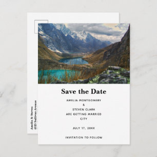 Scenic Alpine Mountains Photo Wedding Announcement Postcard