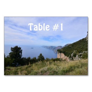 Scenic Amalfi Coast In Italy Table Number by GoingPlaces at Zazzle