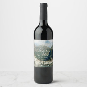 scenic amalfi italy rustic wedding wine bottle label