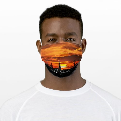 Scenic Arizona Saguaros at Sunset Adult Cloth Face Mask