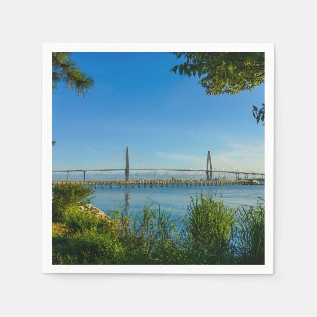 Scenic Arthur Ravenel Bridge Napkins (Front)