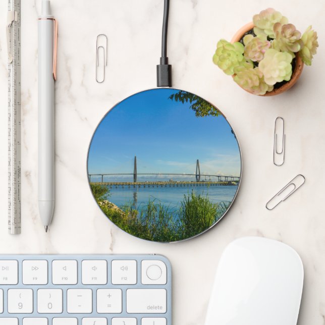 Scenic Arthur Ravenel Bridge Wireless Charger (Desk)