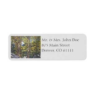 Scenic Aspen Trees in Estes National Park Label