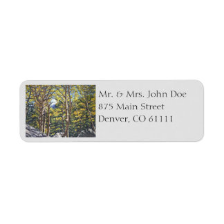 Scenic Aspen Trees in Estes National Park Label