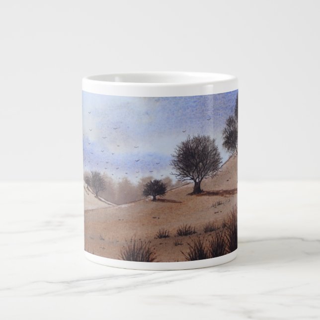 scenic autumn landscape picture original art giant coffee mug (Front)