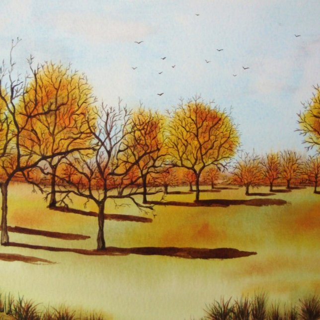 scenic autumn landscape with trees and shadows jigsaw puzzle (Creator Uploaded)