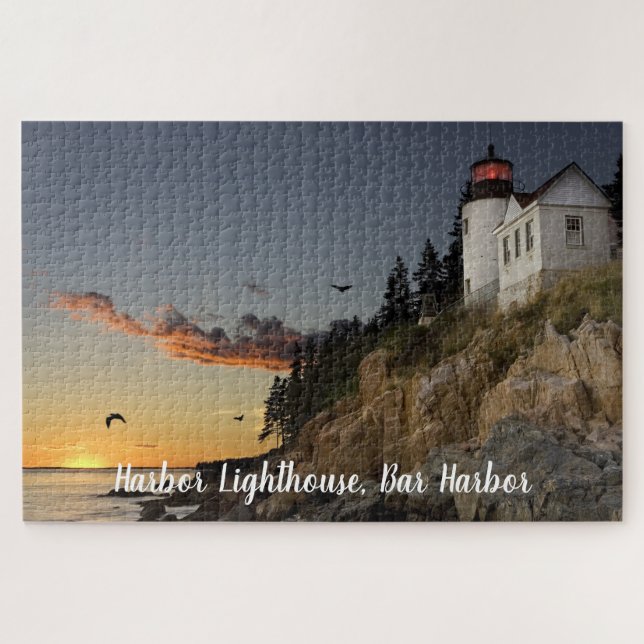 Scenic Bar Harbor Lighthouse Jigsaw Puzzle (Horizontal)