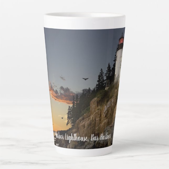 Scenic Bar Harbor Lighthouse  Latte Mug (Front)