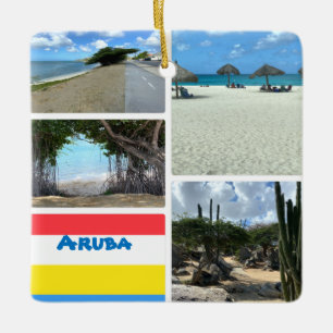 Scenic Beach and Desert Aruba Ceramic Ornament