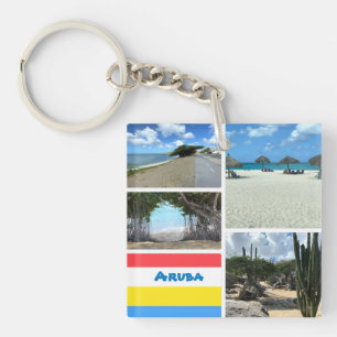 Scenic Beach and Desert Aruba  Keychain