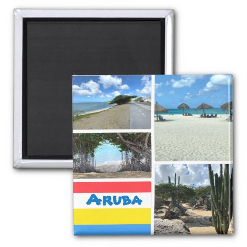 Scenic Beach and Desert Aruba  Magnet