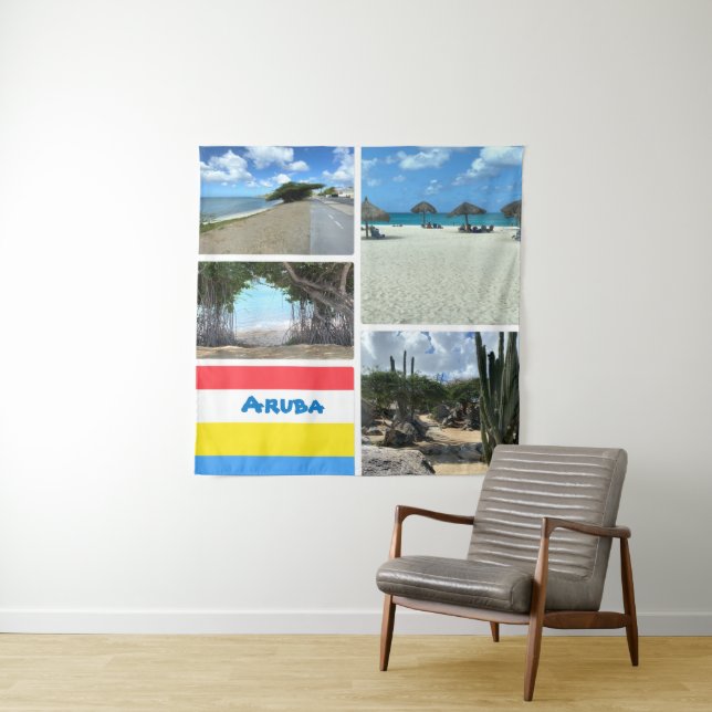 Scenic Beach and Desert Aruba  Tapestry (In Situ)