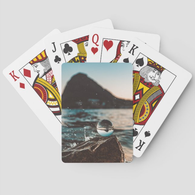 Scenic Beach Art Ocean Images Photography Cool Bea Poker Cards (Back)