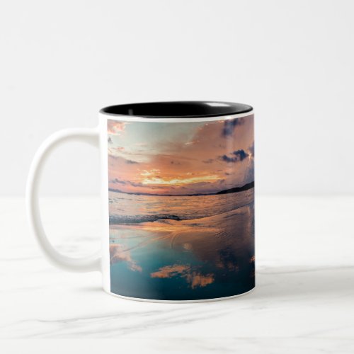 Scenic Beach Art Ocean Images Photography Cool Bea Two_Tone Coffee Mug