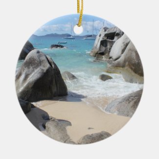 Scenic Beach at The Baths on Virgin Gorda, BVI Ceramic Ornament