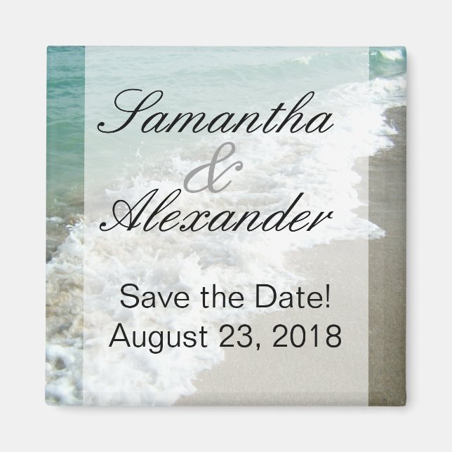 Scenic Beach Destination Wedding Save the Date Magnet (Front)
