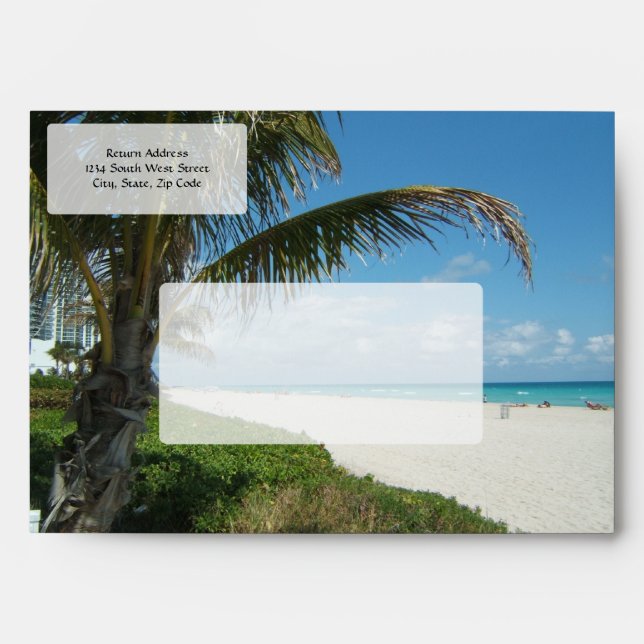 Scenic Beach, Side Palm Branch Envelope (Front)