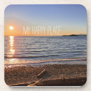 Scenic Beach Sunset Photo Beverage Coaster