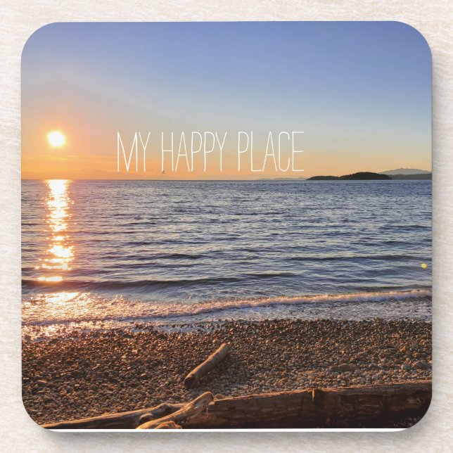 Scenic Beach Sunset Photo   Beverage Coaster (Front)