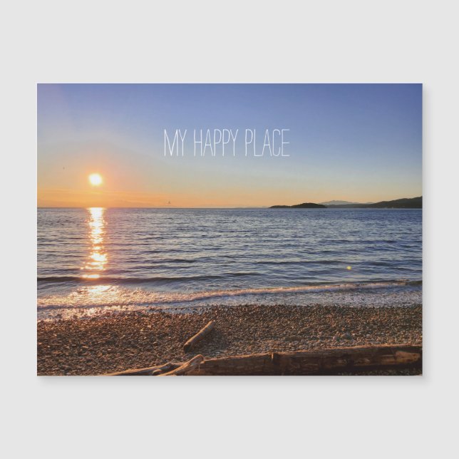 Scenic Beach Sunset Photo Magnet (Front)