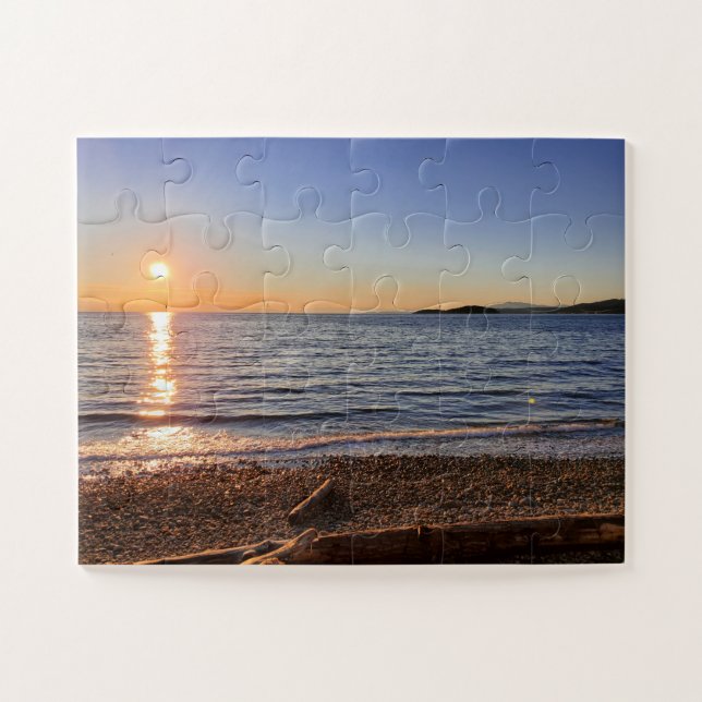 Scenic Beach Sunset Photo  Oversized Jigsaw Puzzle (Horizontal)