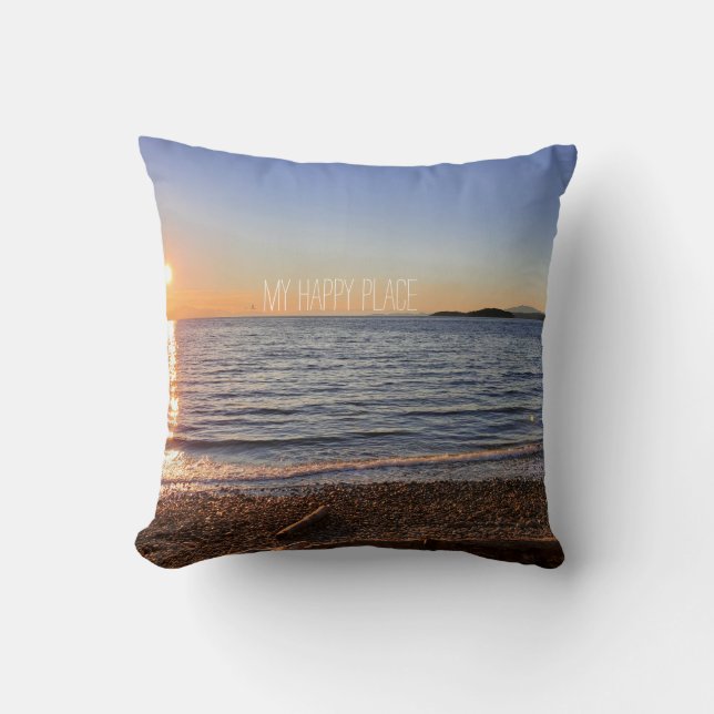 Scenic Beach Sunset Photo  Throw Pillow (Front)