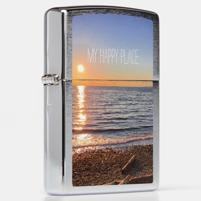 Scenic Beach Sunset Photo   Zippo Lighter (Right)