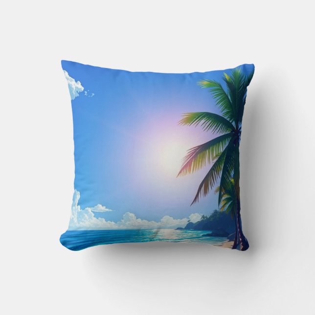 Scenic Beach  Throw Pillow (Front)
