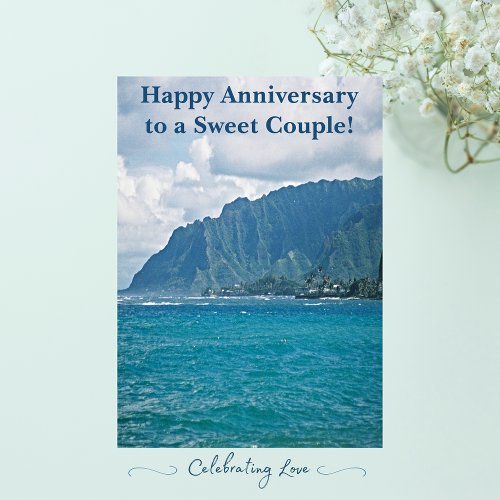 Scenic Beach Vacation Anniversary Greeting Card