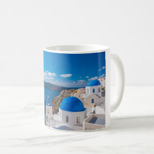 Scenic Blue Domes of Santorini Coffee Mug