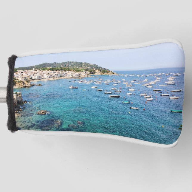 Scenic Blue Ocean Spain Travel Photo Golf Head Cover (Front)