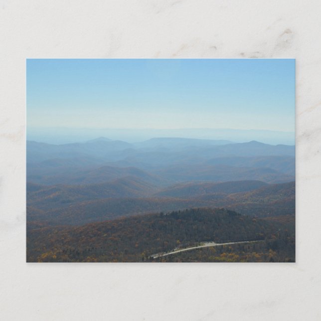 Scenic Blue Ridge Mountains Overlook On Autumn Day Postcard (Front)