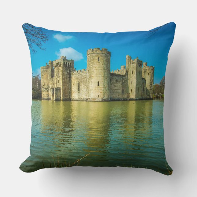 Scenic Bodiam Castle in East Sussex England Throw Pillow (Front)