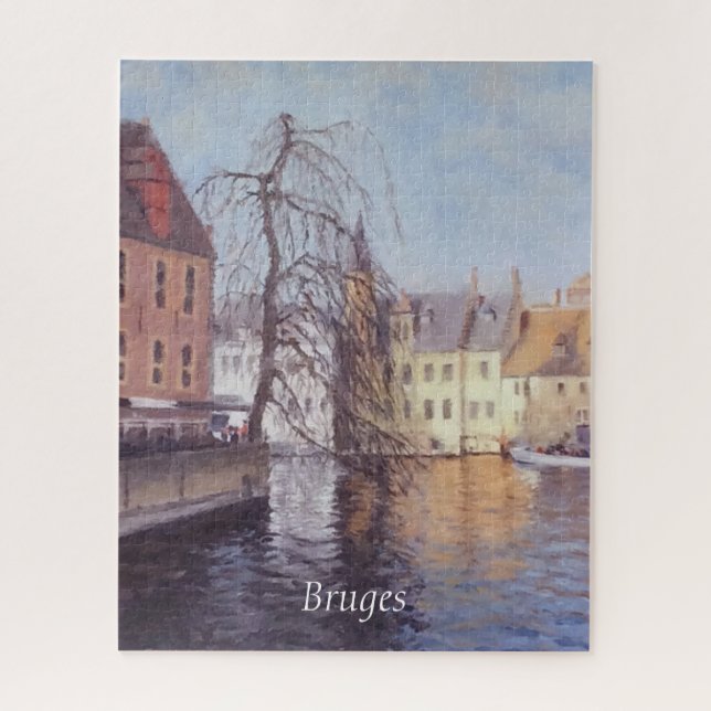 Scenic Bruges City and Canal View Jigsaw Puzzle (Vertical)