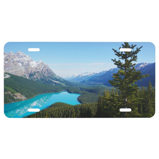 Scenic Canadian Blue Mountain Lake Pines License Plate (Front)
