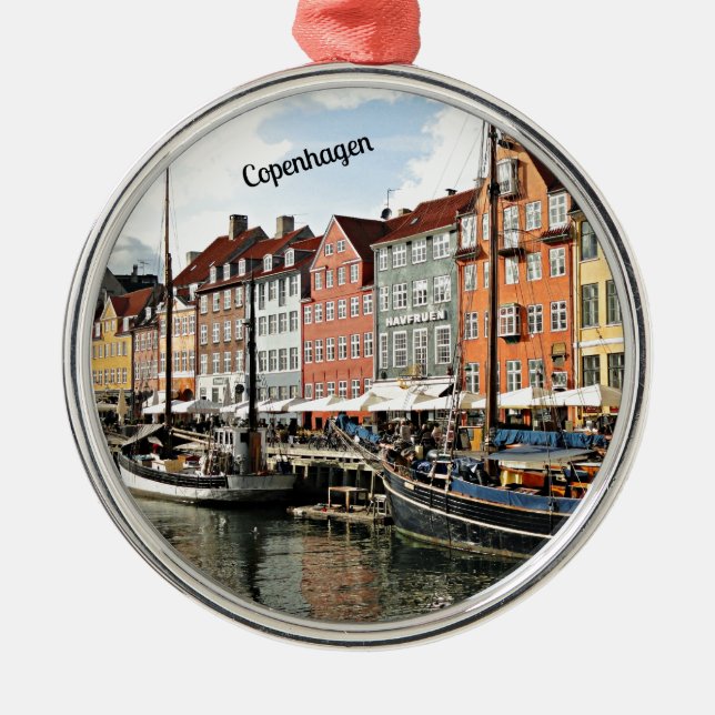 Scenic Canal in Copenhagen Metal Ornament (Front)