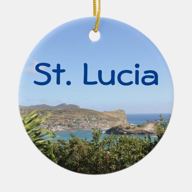 Scenic Caribbean Island Saint Lucia Ceramic Ornament (Front)
