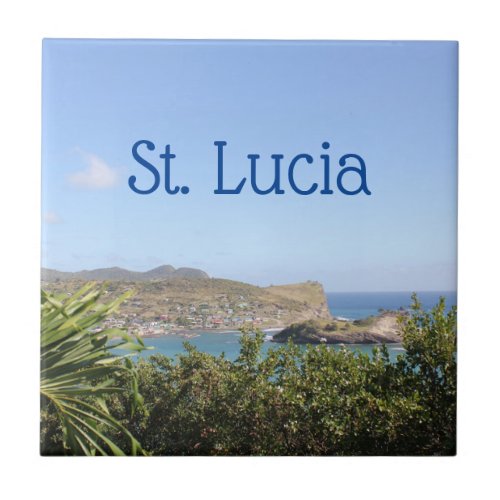 Scenic Caribbean Island Saint Lucia Ceramic Tile