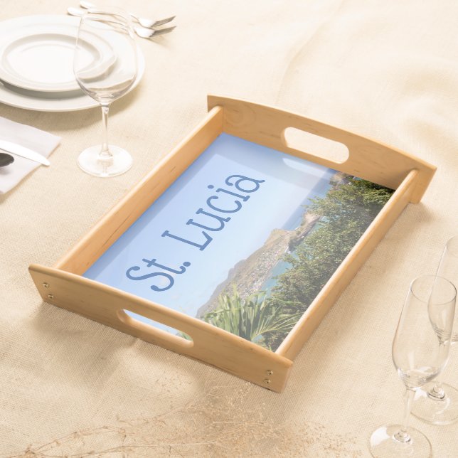 Scenic Caribbean Island Saint Lucia Serving Tray (Front)