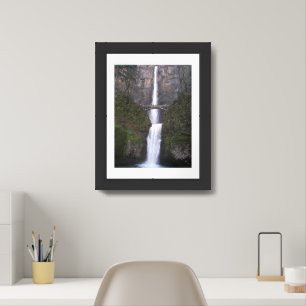Scenic Cascading Multnomah Falls Framed Art