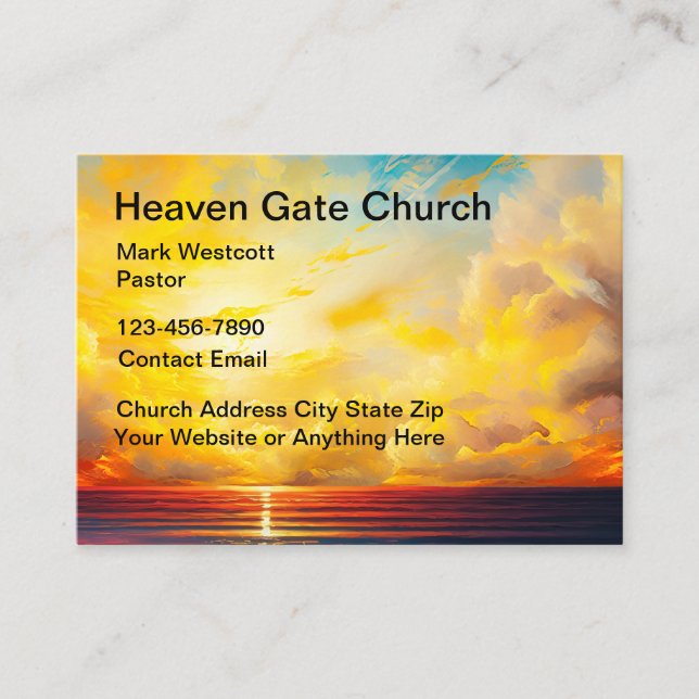 Scenic Christian Church Theme Large Business Cards (Front)