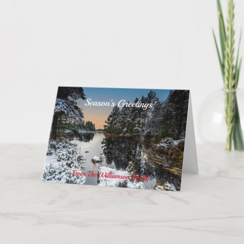 Scenic Christmas Winter Scottish Loch Card