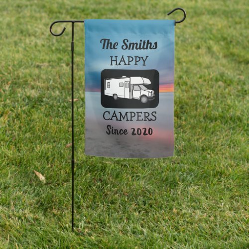 Scenic Class C RV Campground Flag Ocean Bkgd