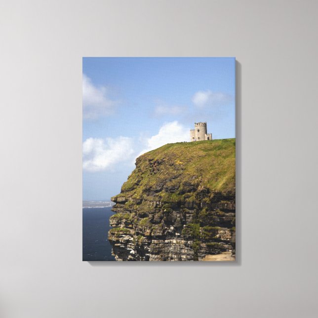 Scenic Cliffs of Moher and O'Brien's Tower. Canvas Print (Front)