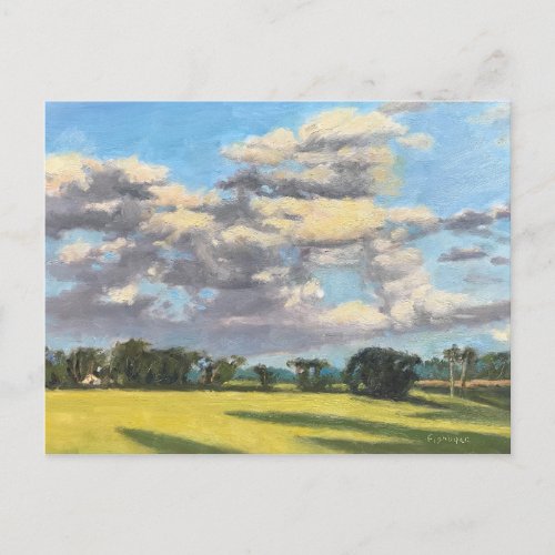 Scenic Clouds Over St Louis Missouri Farm Pasture Postcard