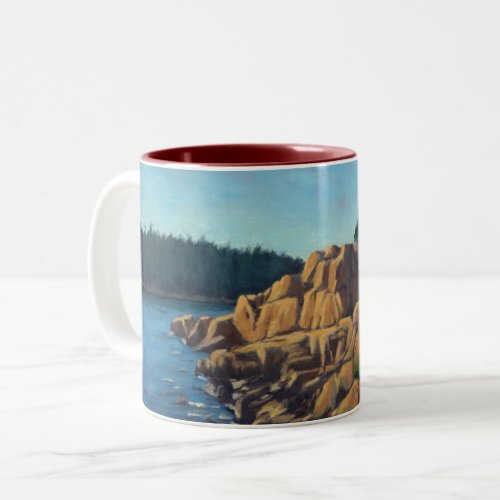 Scenic Coastal Scene in Acadia National Park Two_T Two_Tone Coffee Mug