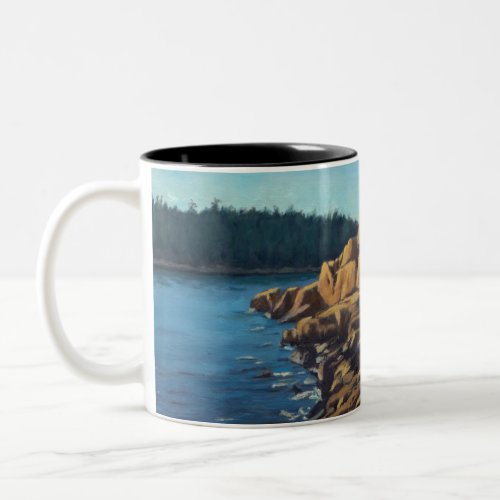 Scenic Coastal Scene in Acadia National Park Two_Tone Coffee Mug