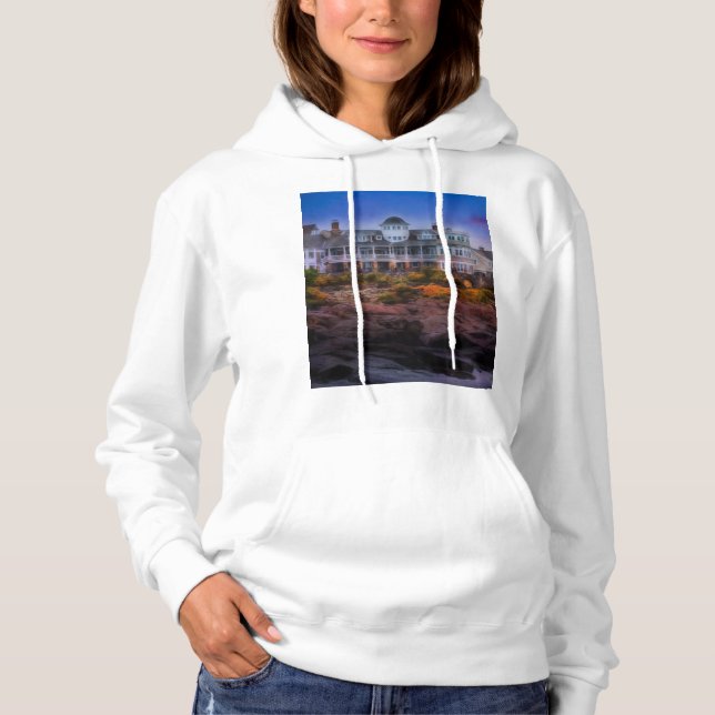 Scenic Coastal Sunrise Cape Neddick Maine Hoodie (Front)