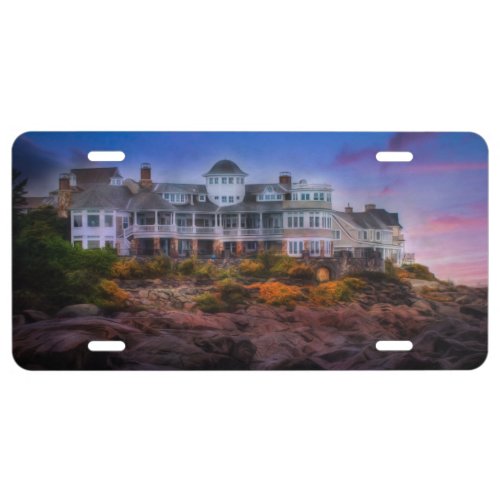 Scenic Coastal Sunrise Cape Neddick Maine License Plate