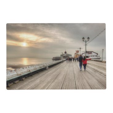 Scenic Coastal View Blackpool Pier UK Placemat Scenic Coastal View Blackpool Pier UK Placemat